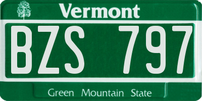 VT license plate BZS797