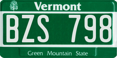 VT license plate BZS798