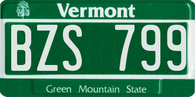 VT license plate BZS799