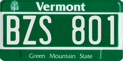 VT license plate BZS801