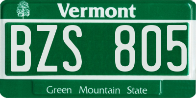 VT license plate BZS805