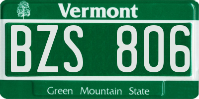 VT license plate BZS806