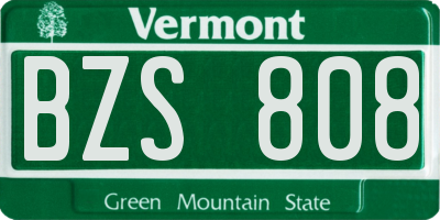 VT license plate BZS808