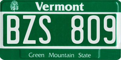 VT license plate BZS809