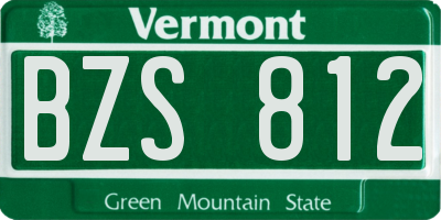 VT license plate BZS812