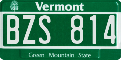 VT license plate BZS814