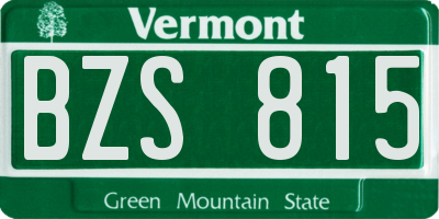 VT license plate BZS815