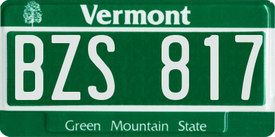 VT license plate BZS817