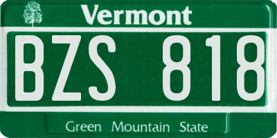 VT license plate BZS818