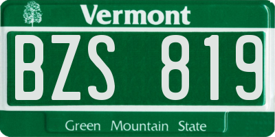 VT license plate BZS819