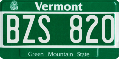VT license plate BZS820