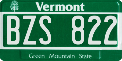 VT license plate BZS822