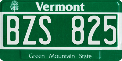 VT license plate BZS825