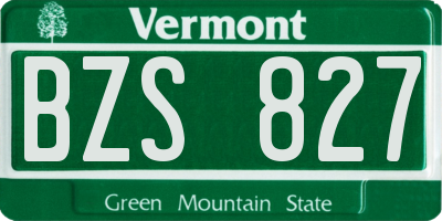 VT license plate BZS827
