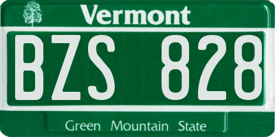 VT license plate BZS828