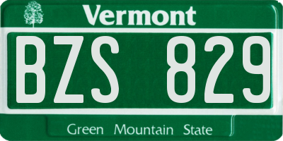 VT license plate BZS829