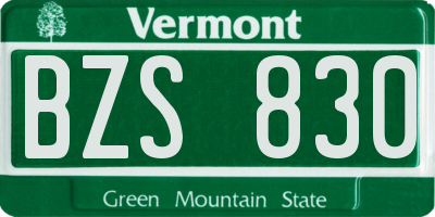 VT license plate BZS830