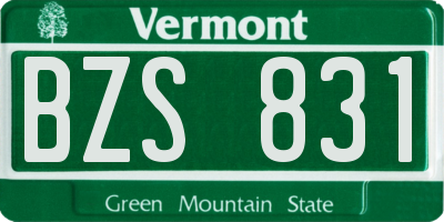 VT license plate BZS831