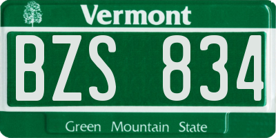 VT license plate BZS834