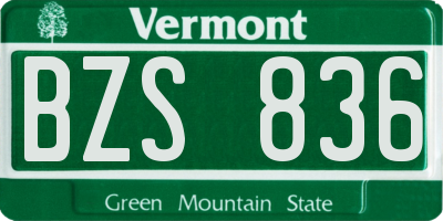 VT license plate BZS836
