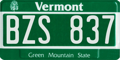 VT license plate BZS837