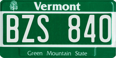 VT license plate BZS840