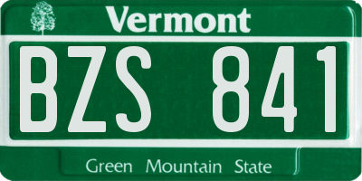 VT license plate BZS841