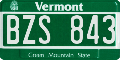 VT license plate BZS843