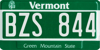 VT license plate BZS844