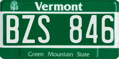 VT license plate BZS846