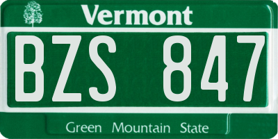 VT license plate BZS847