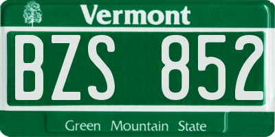 VT license plate BZS852