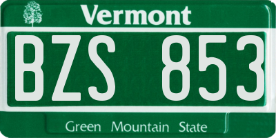 VT license plate BZS853