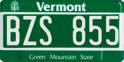 VT license plate BZS855
