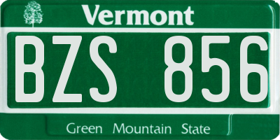 VT license plate BZS856