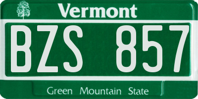 VT license plate BZS857
