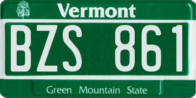 VT license plate BZS861