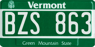 VT license plate BZS863