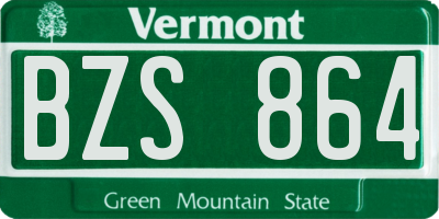 VT license plate BZS864
