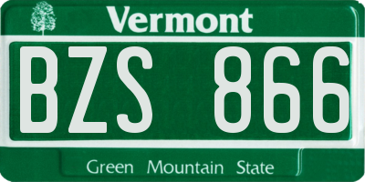 VT license plate BZS866