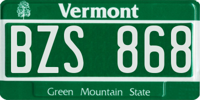 VT license plate BZS868