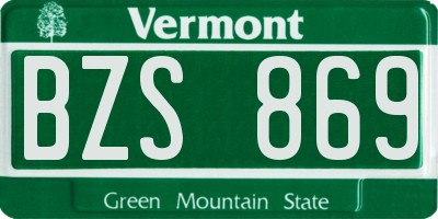 VT license plate BZS869