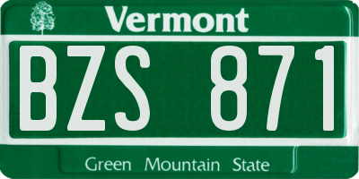VT license plate BZS871