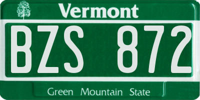 VT license plate BZS872