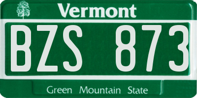 VT license plate BZS873