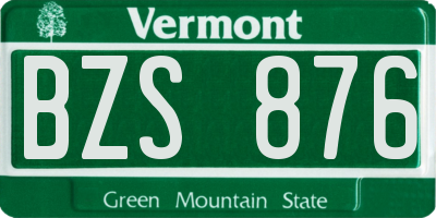 VT license plate BZS876