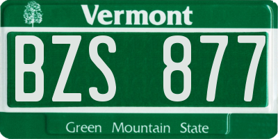 VT license plate BZS877