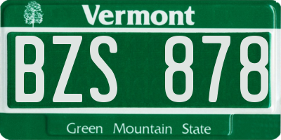 VT license plate BZS878