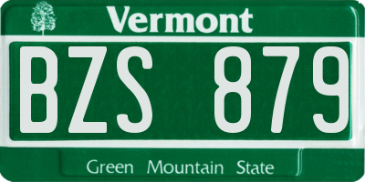 VT license plate BZS879