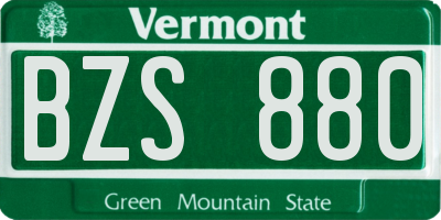 VT license plate BZS880